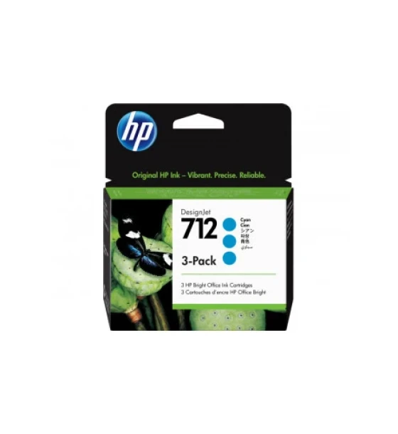 HP 3ED77A cyan inkjet cartridge 3-pack, 29ML, pentru designjet T210, T230, T250, T630, T650