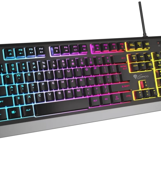 Tastatura GENESIS Rhod 300 RGB. Keyboard form factor Full-size 100 . Keyboard style Straight. Connectivity technology Wired, Device interface USB, Keyboard key switch Membrane