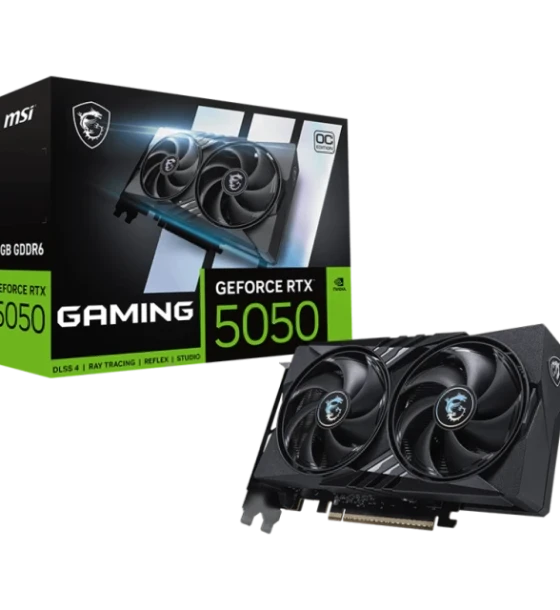 Placa video MSI GeForce RTX 5050 8G GAMING OC. processor family NVIDIA, processor GeForce RTX 5050. Discrete card memory 8 GB, card memory type GDDR6