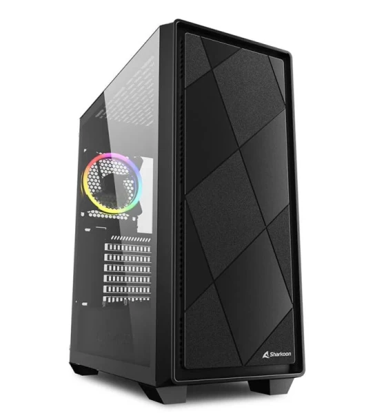 Carcasa PC Sharkoon VS8 RGB. Form factor Midi Tower, Type PC, Product colour Black. Front fans diameters supported 120 mm, Rear fans installed 1x 120 mm