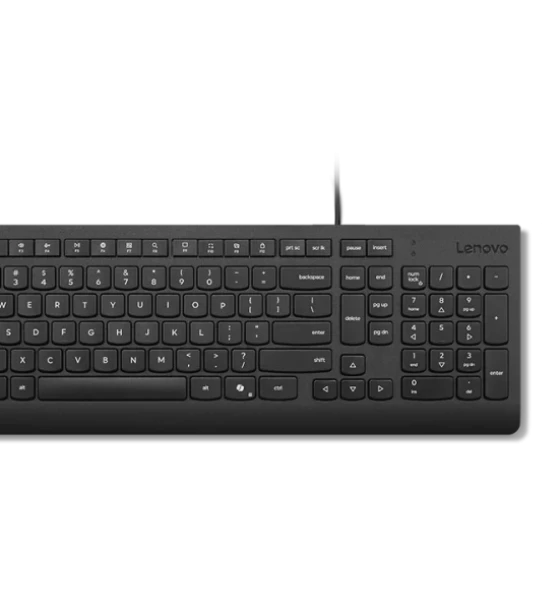 Tastatura Lenovo Essential Wired Combo Black US Euro. Keyboard form factor Full-size 100%, Connectivity technology Wired, Device interface USB. Cable length 1.8 m. Recommended usage Universal