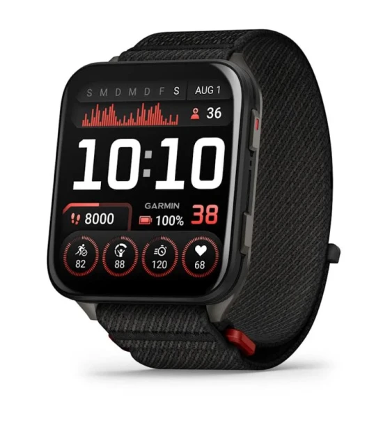 Smartwatch Garmin Venu X1. Display diagonal 5.08 cm 2 inch, Display technology AMOLED, Display 448 x 486 pixels, Touchscreen. Wi-Fi. GPS satellite . Weight 34 g. Band material Silicone