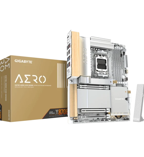 GIGABYTE X870E AERO X3D WOOD. Processor manufacturer AMD, Processor socket AM5, Compatible processor series AMD Ryzen 7000 Series, AMD Ryzen 8000 Series