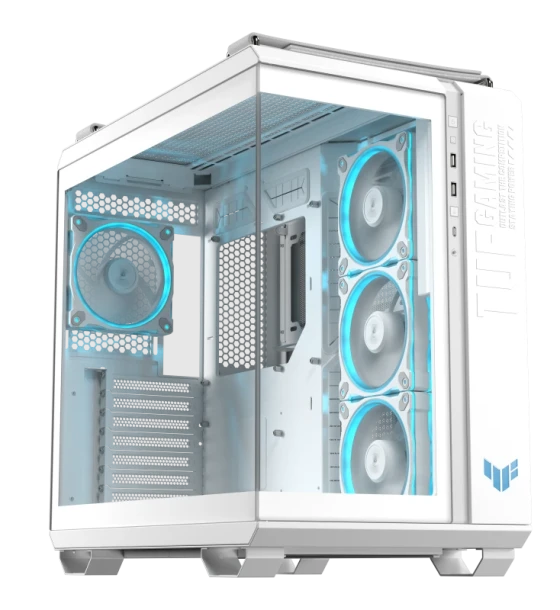 ASUS TUF GAMING GT502 Horizon TG ARGB White. Form factor Midi Tower, Type PC, Product colour White. Side fans installed 3x 120 mm, Rear fans installed 1x 120 mm