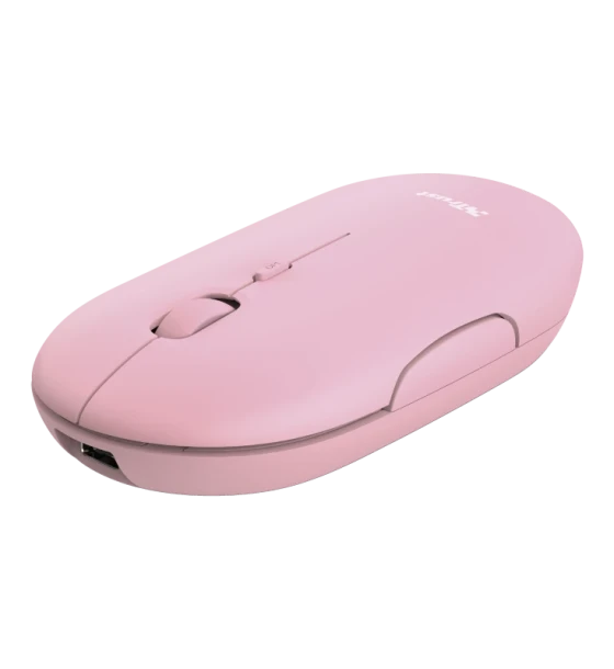 Mouse Trust Puck, Rechargeable Bluetooth, roz
