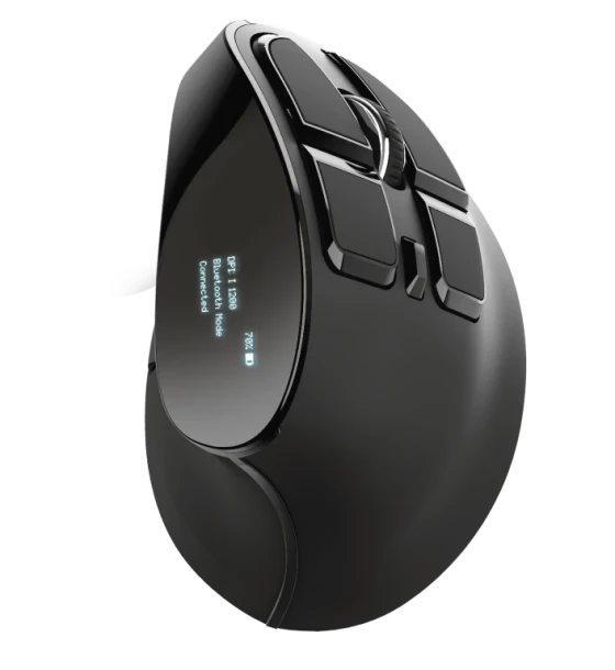 Mouse Trust Voxx, Rechargeable Ergonomic Wireless, negru
