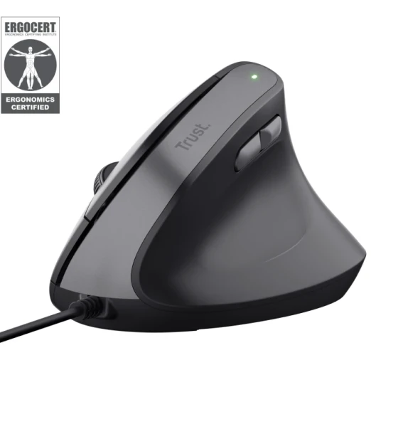 Trust Bayo II. Form factor Right-hand, Vertical design. Device interface USB Type-A, Movement 2400 DPI, Buttons quantity 6, Scroll type Wheel. Power source Cable. Product colour Black