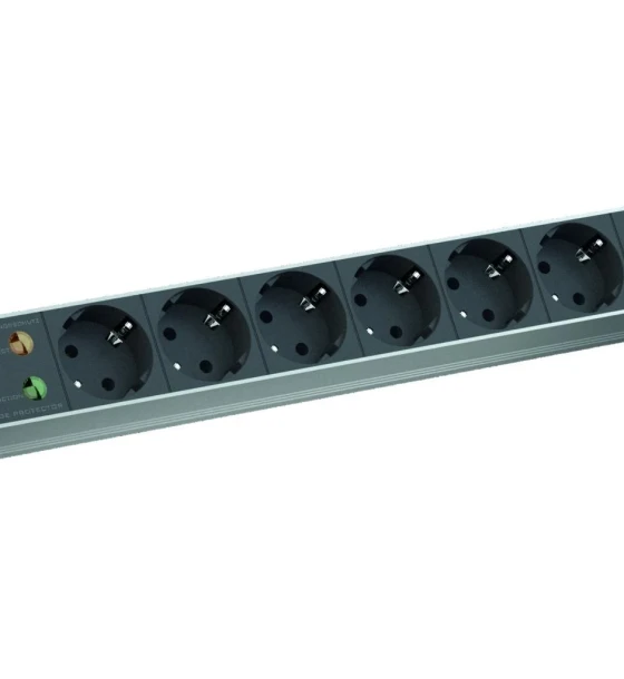 Bachmann IT PDU 8x prize Schuko, protectie supratensiune, 2m, in Schuko, negru, Aluminiu