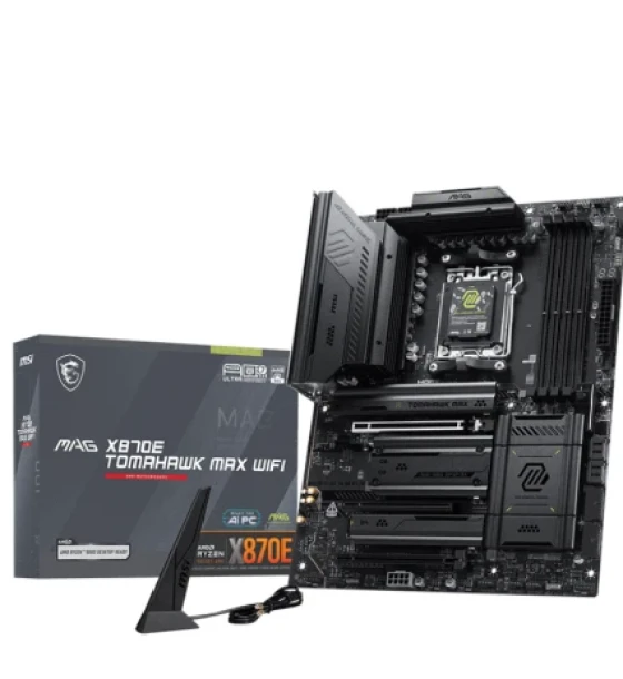 MSI MAG X870E TOMAHAWK MAX WIFI. Processor manufacturer AMD, Processor socket AM5, Compatible processor series AMD Ryzen 7000 Series, AMD Ryzen 8000 Series
