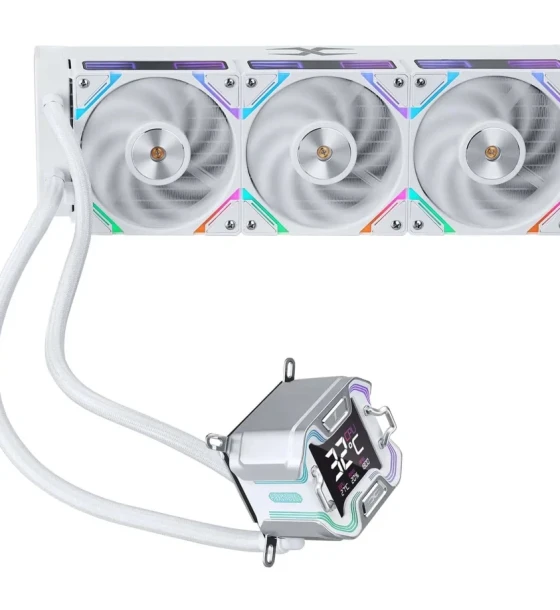 Cooler Procesor 1stPlayer X-Starship 360E-wh, display de 2, 4 inches, aRGB, compatibil AMD/Intel, alb