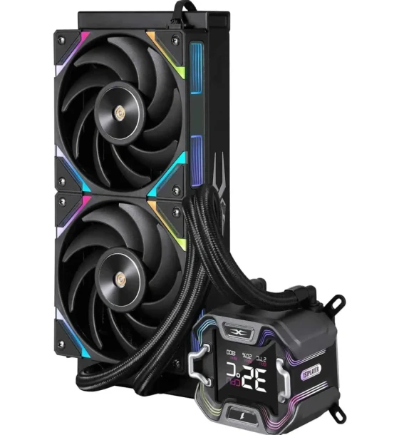Cooler Procesor 1stPlayer X-Starship 240E-bk, display de 2, 4 inches, aRGB, compatibil AMD/Intel, negru