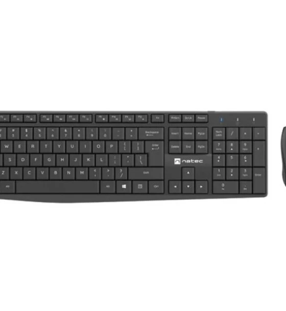NATEC SQUID. Keyboard form factor Full-size 100%, Connectivity technology Wireless, Device interface USB, Keyboard key switch Membrane, Keyboard layout QWERTY, Keyboard number of keys 105