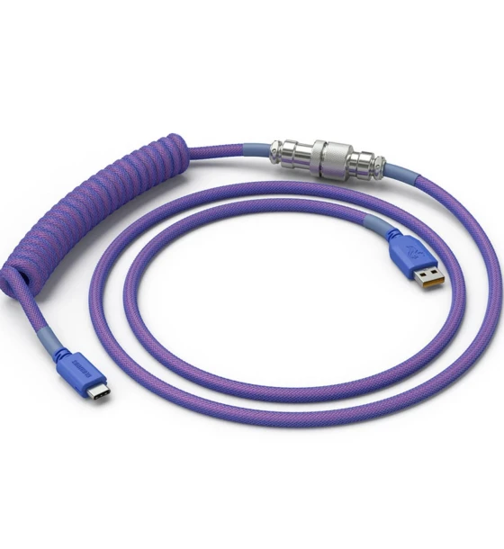Tastatura cablu tastatura Coiled Nebula, USB-C - USB-A, 1.37m, Mov