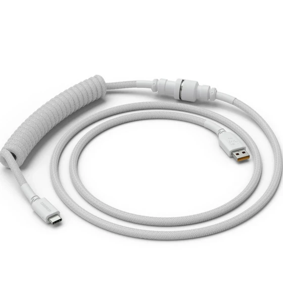 Tastatura cablu tastatura Coiled Ghost, USB-C - USB-A, 1.37m, Alb