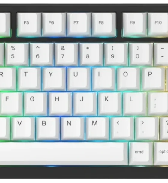 Tastatura mecanica GMMK PRO 75% Pre-built, USB-C, Fox Linear Switch, Layout US, Negru/Alb