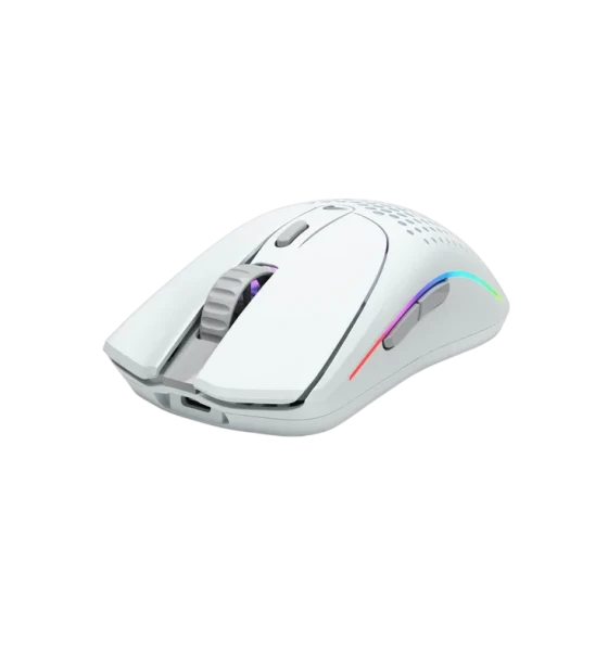 Mouse Gaming Model O 2 Wireless, 26000 DPI, RGB, Ultralight 68g, Hybrid 2.4GHz, Bluetooth, 6 butoane, Alb