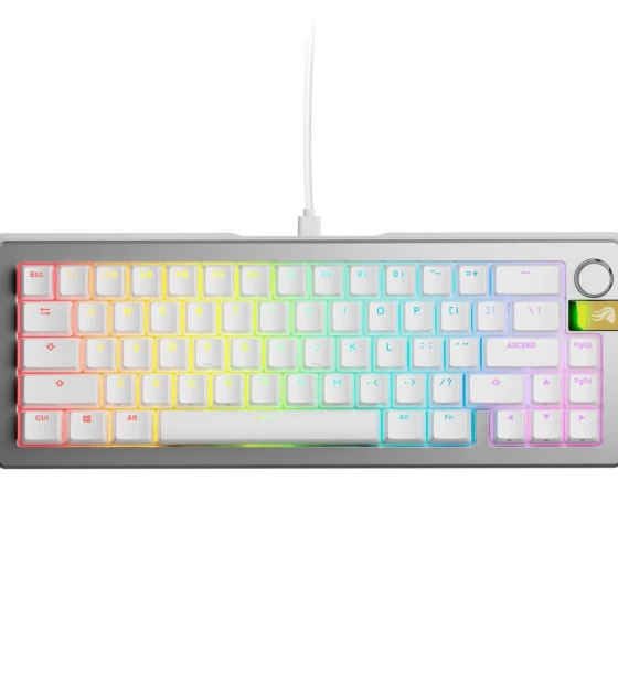 Tastatura mecanica GMMK 3 PRO HE 65% Prebuilt, USB-C, Fox HE Switches, US layout, 66 taste, Gri