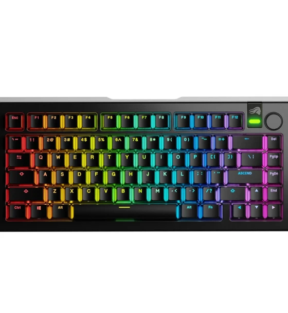 Tastatura mecanica GMMK 3 PRO 75% Prebuilt Wireless, USB-C, Fox Switches, US layout, 81 taste, Negru