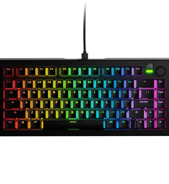 Tastatura mecanica GMMK 3 75% Prebuilt, USB-C, Fox Switches, US layout, 81 taste, Negru