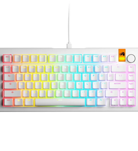 Tastatura mecanica GMMK 3 HE 75% Prebuilt, USB-C, Fox HE Switches, US layout, 81 taste, Alb