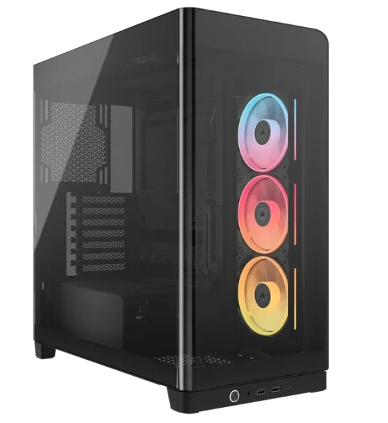 Carcase Frame 4500X LX-R RGB, Mid Tower, cu 3 ventilatoare incluse 120mm LX-R RGB, Negru