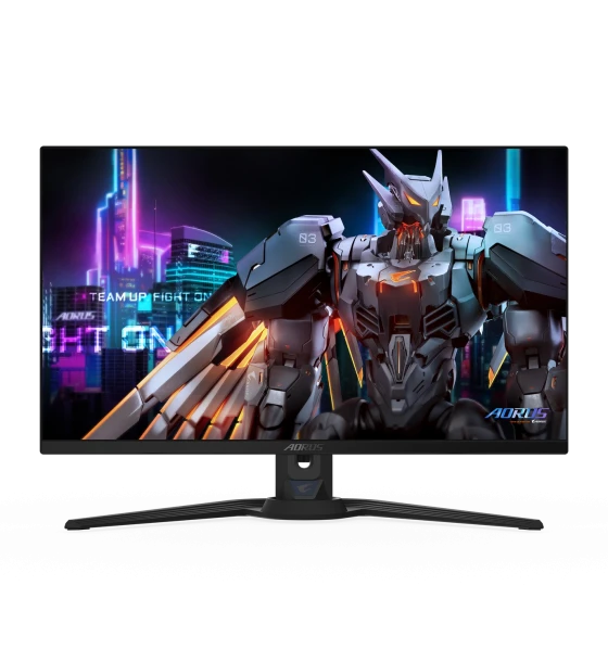 Monitor Led AORUS FO27Q5P, QD-OLED, 27 inch, QHD, 2560 x 1440, DisplayPort, HDMI, Boxe, Pivot, 500Hz, 0.03 ms, Negru