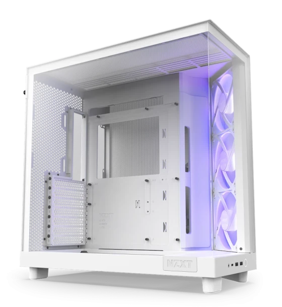 Carcase H6 Flow RGB, Compact Dual-chamber, MiddleTower, Alb