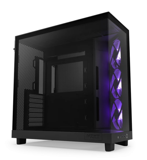 Carcase H6 Flow RGB, Compact Dual-chamber, MiddleTower, Negru