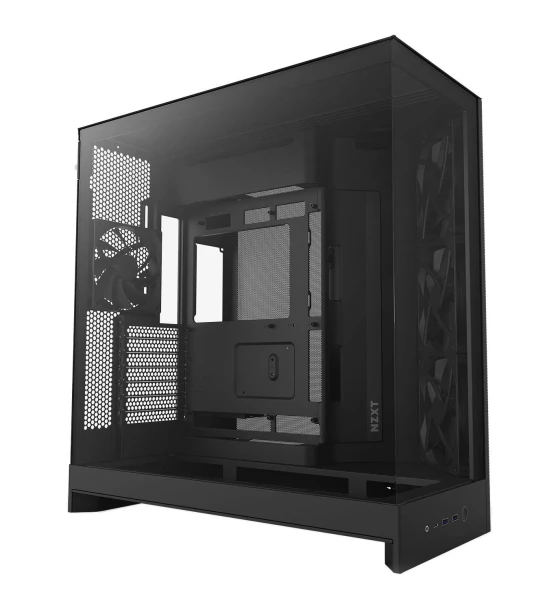 Carcase H9 Flow 2025, Dual-Chamber, Mid-Tower, Negru