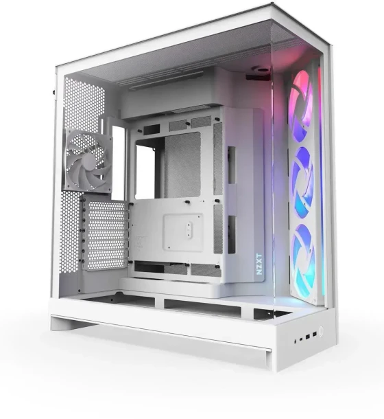 Carcase H9 Flow RGB 2025, Dual-Chamber, Mid-Tower, Alb