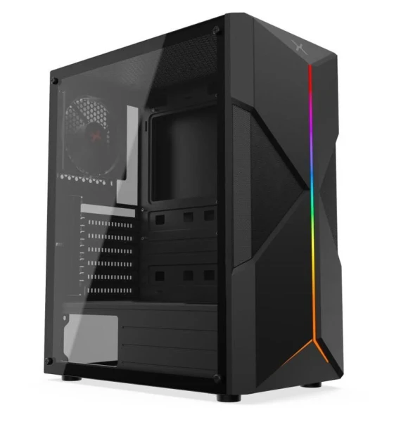 Carcase Astral, MiddleTower, ATX, cu 2 ventilatoare incluse 120 mm RGB, Negru