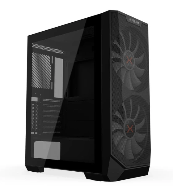 Carcase Vortex, MiddleTower, ATX, cu 2 ventilatoare incluse 120 mm RGB, Negru