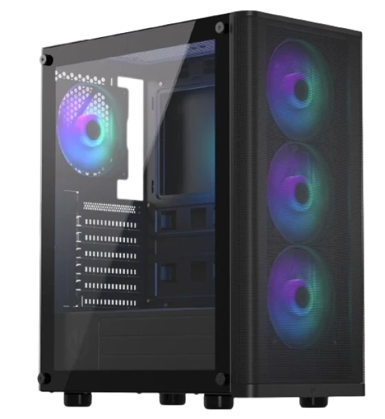 Carcase Ventum 200 ARGB, Mid-Tower, ATX, Negru