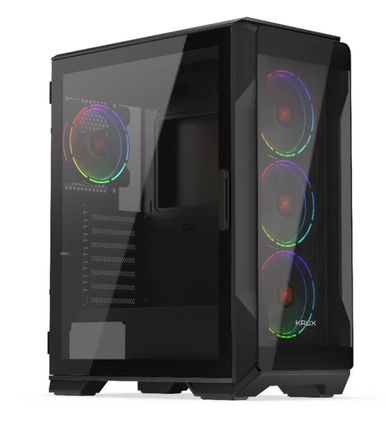 Carcase Heko, MiddleTower, ATX, cu 4 ventilatoare incluse 120 mm ARGB, Negru