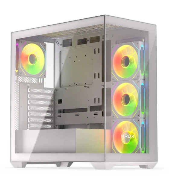 Carcase Exo, MiddleTower, ATX, cu 4 ventilatoare incluse 120 mm RGB, Alb