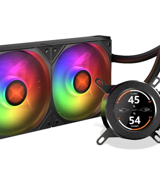 Coolere Procesor HydroGlance 240 ARGB LCD, Racire cu lichid, AIO 240mm, Intel/ AMD, Negru