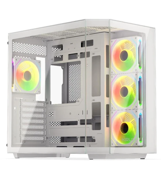Carcase Empero, MiddleTower, ATX, cu 4 ventilatoare incluse 120 mm ARGB PWM, Alb