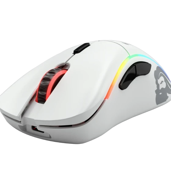 Mouse Gaming Model D, Wireless, RGB, 19000 DPI, 69g, 6 butoane, Alb Mat