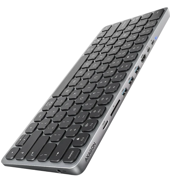 Tastatura HMC-KB-US, HUB USB, SD/ microSD, HDMI, PD, layout US, Negru
