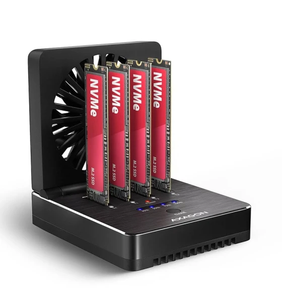 Cabinete metalice ADSA-M2C44, Clone Master Dock pentru 4xNVMe M.2 SSD, USB-C 40Gbps, Plug-and-Play, Negru