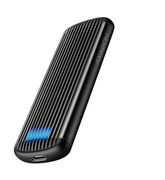 Cabinete metalice Rack SSD extern EEM2-SC ribbed, USB-C, M.2 NVMe, 10Gbps, PCIe, negru
