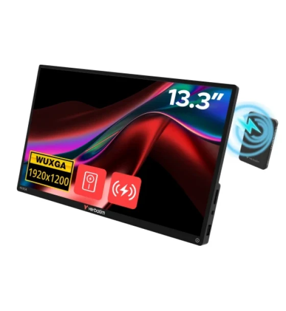 Monitor tactil portabil 13.3 inch Verbatim incl PBCarcasa aluminiu/PB 5000mAh/WUXGA 1920x1200