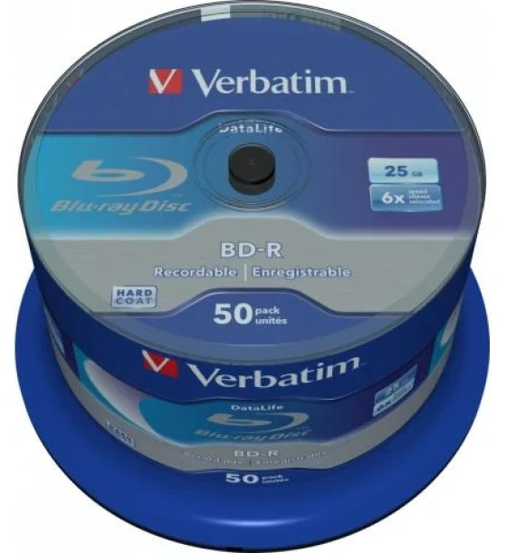 Suport TV si Monitor Verbatim BD-R SL Datalife 25GB 6X Spindle 50