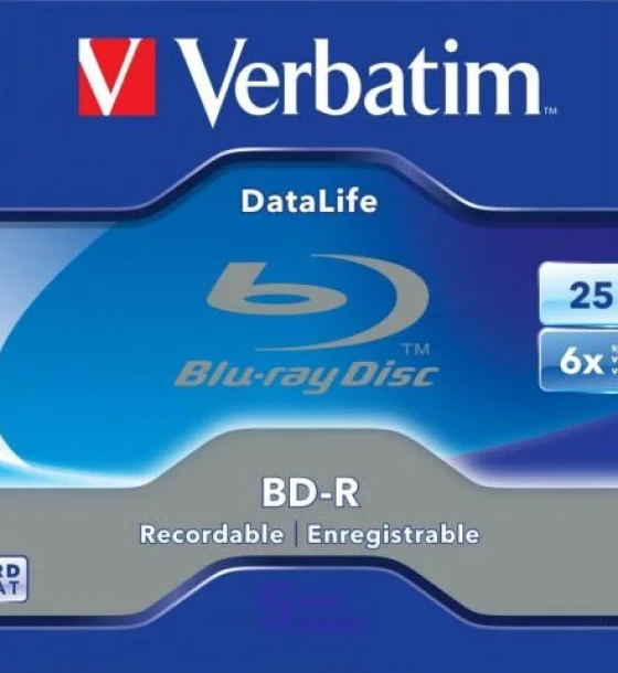 Suport TV si Monitor Verbatim BD-R SL Datalife 25GB 6X Jewel Case
