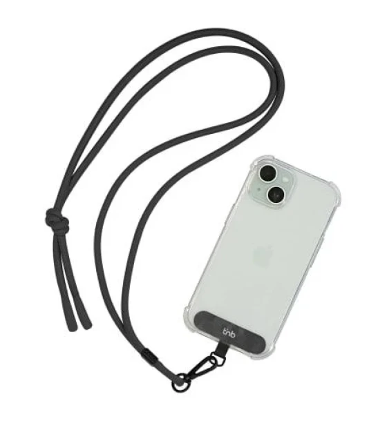 Accesoriu telefoane TNB Universal necklace for smartphone + fixation flap - Dark gery
