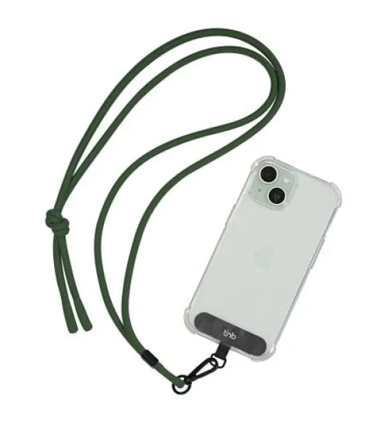 Accesoriu telefoane TNB Universal necklace for smartphone + fixation flap - Green