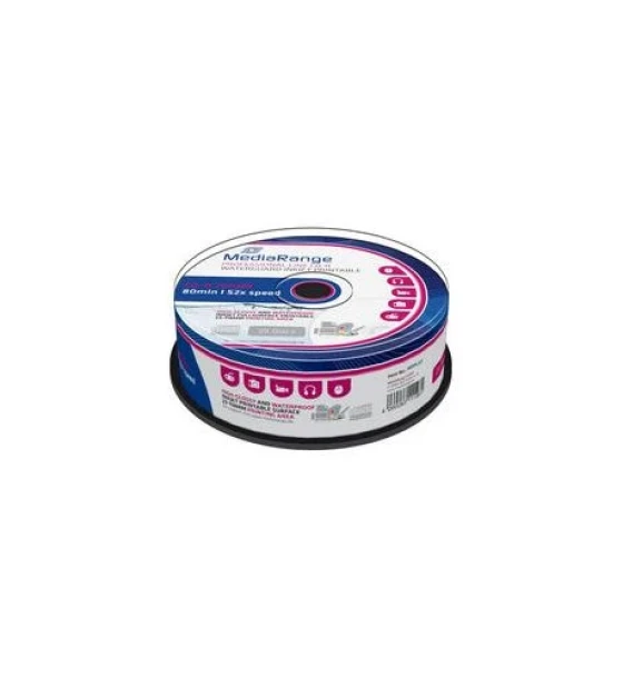 Suport TV si Monitor MediaRange CD-R 700MB/80min 52x speed, inkjet fullsurface printable, Waterguard white, high-glossy and waterproof, wide sputtered, Cake 25