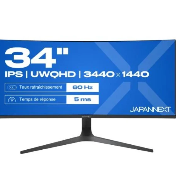 Monitor Led JAPANNEXT Monitor Curbat 34 inch IPS UHD 3440x1440 HDR, HDCP, PIP, DP, HDMI, Speakers, USB-C + charge 65W, VESA