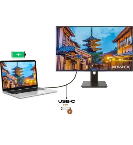 Monitor Led Japannext monitor 27 inch IPS FHD 1920 x 1080 HDMI, DP, USB-C 65W power supply, HDR, pivot, vesa