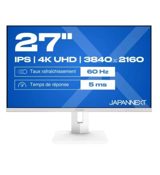 Monitor Led JAPANNEXT Monitor 27 inch IPS 4K UHD 3840x2160 USB-C Charging 65W Height Tilt Adjustable HSP KVM, VESA, sRGB 100%, G-Sync